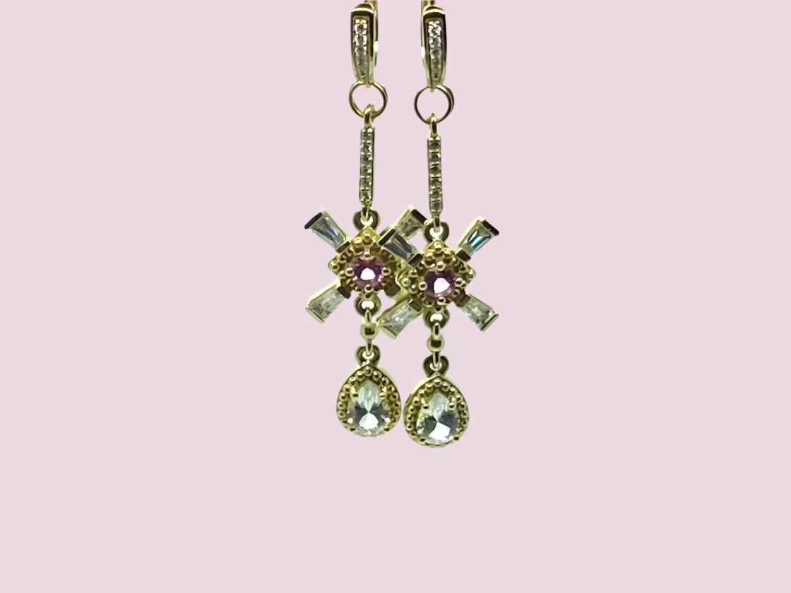 Harpazo Pink Dangle Earrings